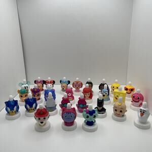 Lot Bundle Of 28 Collectible Good 2 Grow Juice Toppers Disney Sonic Bluey Mickey